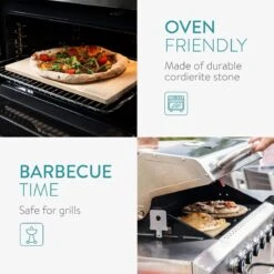 Navaris Pizzasteen XL Voor Oven En Barbecue - Rechthoekige Pizzaplaat 38 X 30 Cm - Inclusief Pizzaschep Met Extra Lang Handvat En Receptenboek -Barbecue Serie Winkel 1200x1200 894