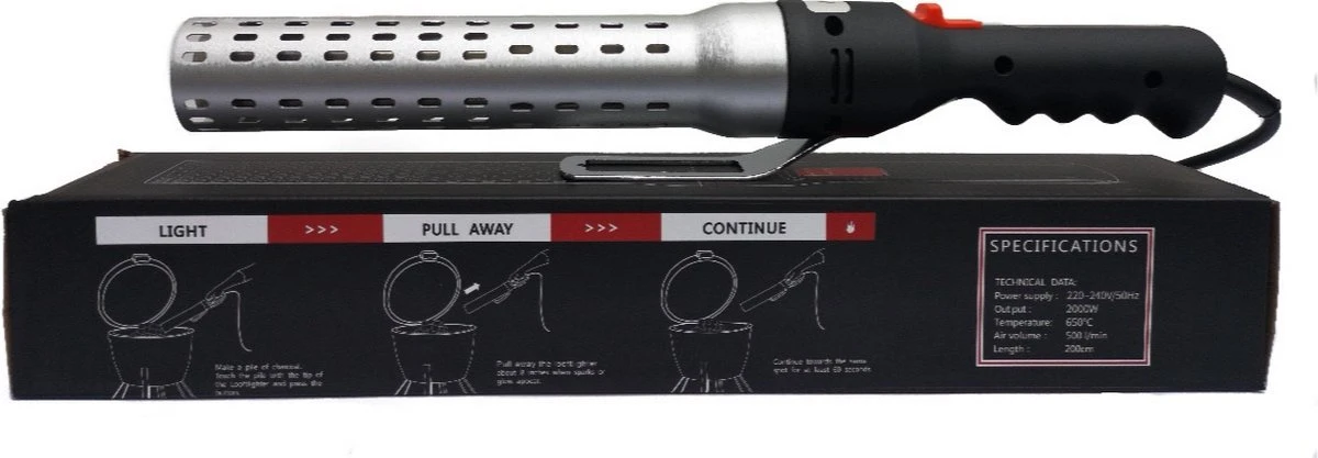 Merkloos Edward&DeVries - Elektrische BBQ Aansteker - BBQ Accesoires - One Minute Lighter - BBQ Starter - Looftlighter - Geschikt Voor Houtskool En Briketten - 6 Merkloos Edward&DeVries - Elektrische BBQ Aansteker - BBQ Accesoires - One Minute Lighter - BBQ Starter - Looftlighter - Geschikt Voor Houtskool En Briketten - - Afbeelding 6