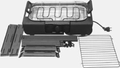 Royalty Line Elektrische Barbecue - Indoor En Outdoor BBQ - Tafelgrill - Elektrische Grill - Grill Oppervlak 40x24 Cm - 2000W - Met Stand - Zwart -Barbecue Serie Winkel 1200x686