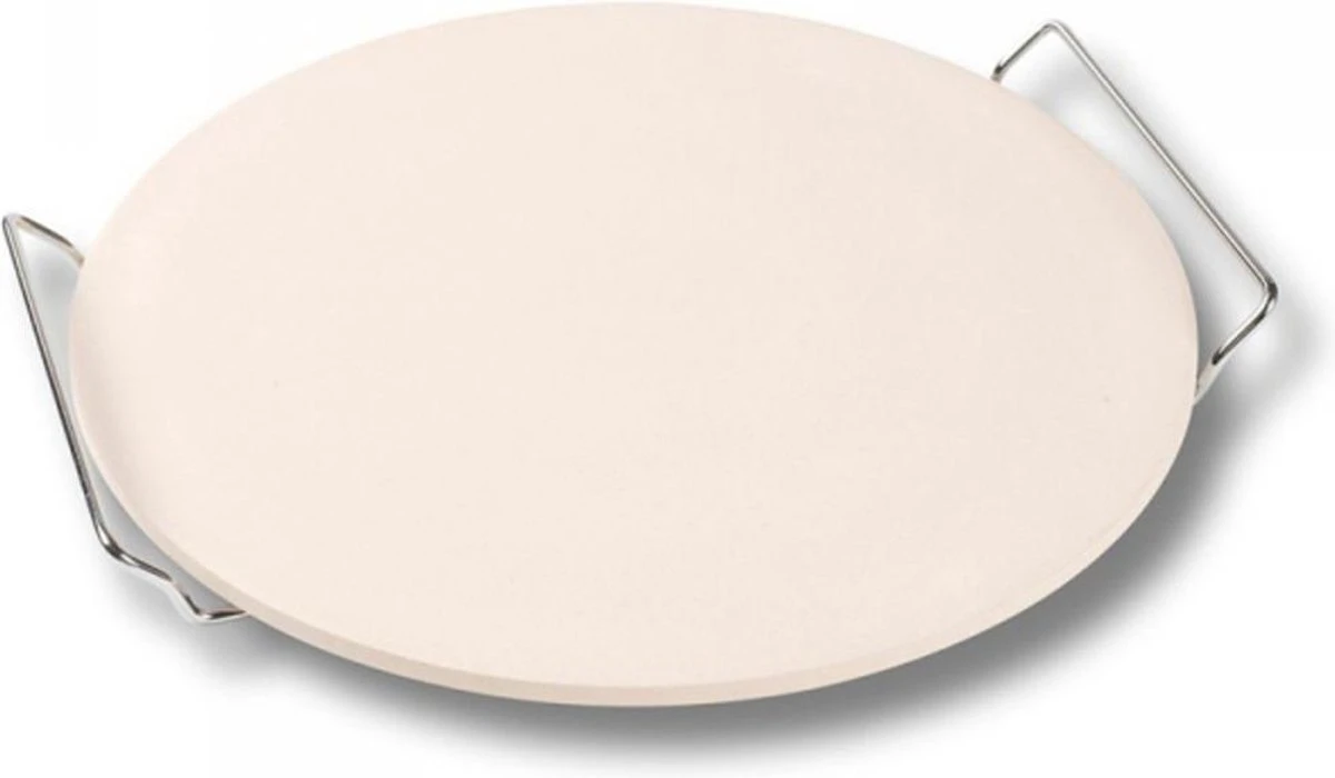 Nonna Pizzasteen Ø30,5 Met RVS Serveerrek - Stenen Pizzaplaat / Ovenplaat (11mm Dik) Voor Oven En Barbecue (BBQ) - Maximaal 600 Graden Celcius 1 Nonna Pizzasteen Ø30,5 Met RVS Serveerrek - Stenen Pizzaplaat / Ovenplaat (11mm Dik) Voor Oven En Barbecue (BBQ) - Maximaal 600 Graden Celcius