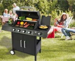 El Fuego San Angelo 4.1 Gasbarbecue - 5 Branders - Zwart -Barbecue Serie Winkel 1200x979
