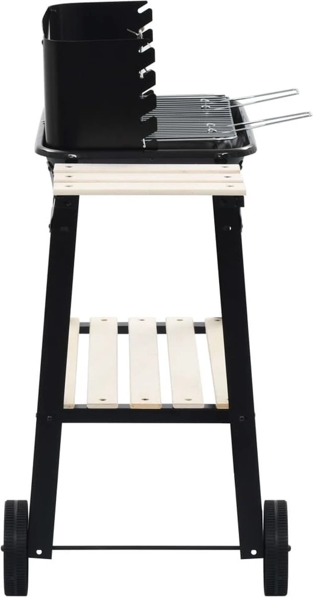 Verrijdbare Barbecue – Houtskool/Briketten - Verstelbare Grillplaat – Houten Tafel – Winscherm – Gewicht 5.9kg 6 Verrijdbare Barbecue – Houtskool/Briketten - Verstelbare Grillplaat – Houten Tafel – Winscherm – Gewicht 5.9kg - Afbeelding 6