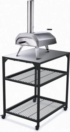 Ooni - Tafel - Medium - Pizza Tafel - 60x80x 90cm - RVS - Zwart -Barbecue Serie Winkel 644x1200