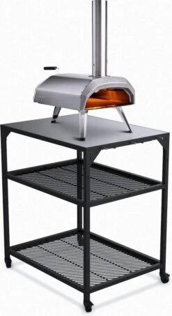 Ooni - Tafel - Medium - Pizza Tafel - 60x80x 90cm - RVS - Zwart -Barbecue Serie Winkel 654x1200 1