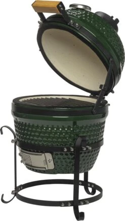 Patton Kamado Keramische Houtskoolbarbecue - 13" - Grilloppervlak Ø 28 Cm - Inclusief Heatdeflector - Groen -Barbecue Serie Winkel 682x1200