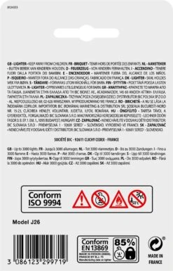 BIC J26 Maxi Vuursteen Flint Aanstekers - Diverse Kleuren - Pak Van 5 Gasaanstekers - Kindveilig -Barbecue Serie Winkel 770x1200 1