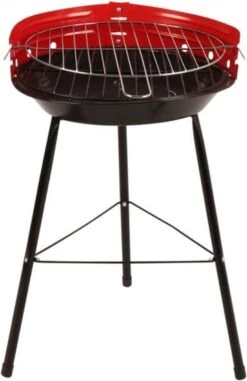 Houtskoolbarbecue Ø33 Cm | Verstelbare Grill BBQ | Halfopen | Zwart / Rood -Barbecue Serie Winkel 778x1200
