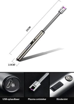 Oplaadbare Lange Elektrische Aansteker Buigbaar - Buigbare Aansteker - Duurzame Plasma Aansteker - Inclusief Cadeauverpakking - BBQ – Kaarsen – Zilver -Barbecue Serie Winkel 856x1200 1