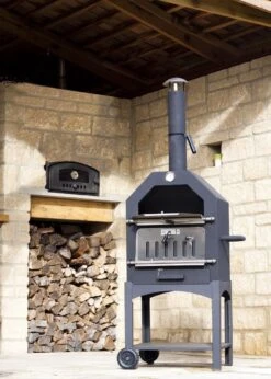 Merkloos MaxxGarden Pizza Oven - Smoker Barbecue Houtskool 45 X 65 X 158cm -Barbecue Serie Winkel 856x1200