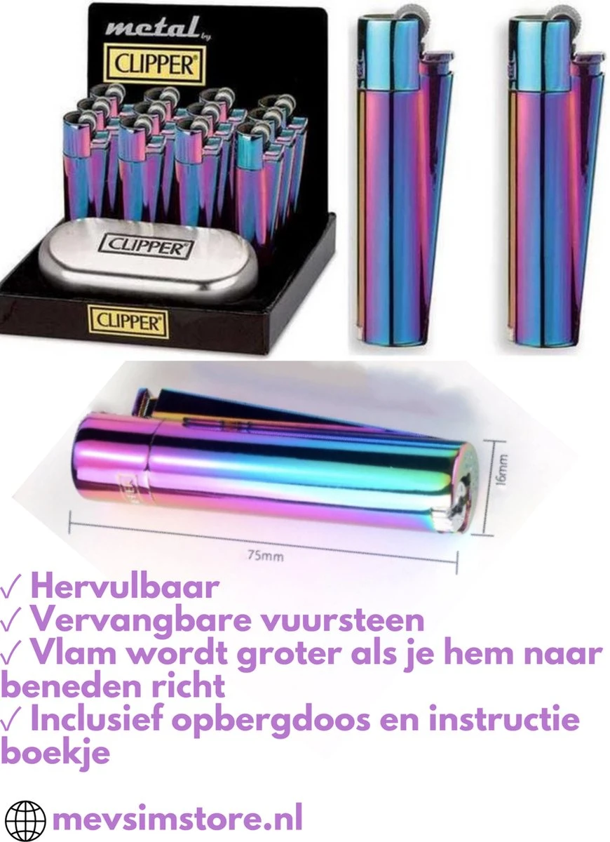 Metalen Clipper Aansteker - Vuursteenaansteker Icy 6 Metalen Clipper Aansteker - Vuursteenaansteker Icy - Afbeelding 6