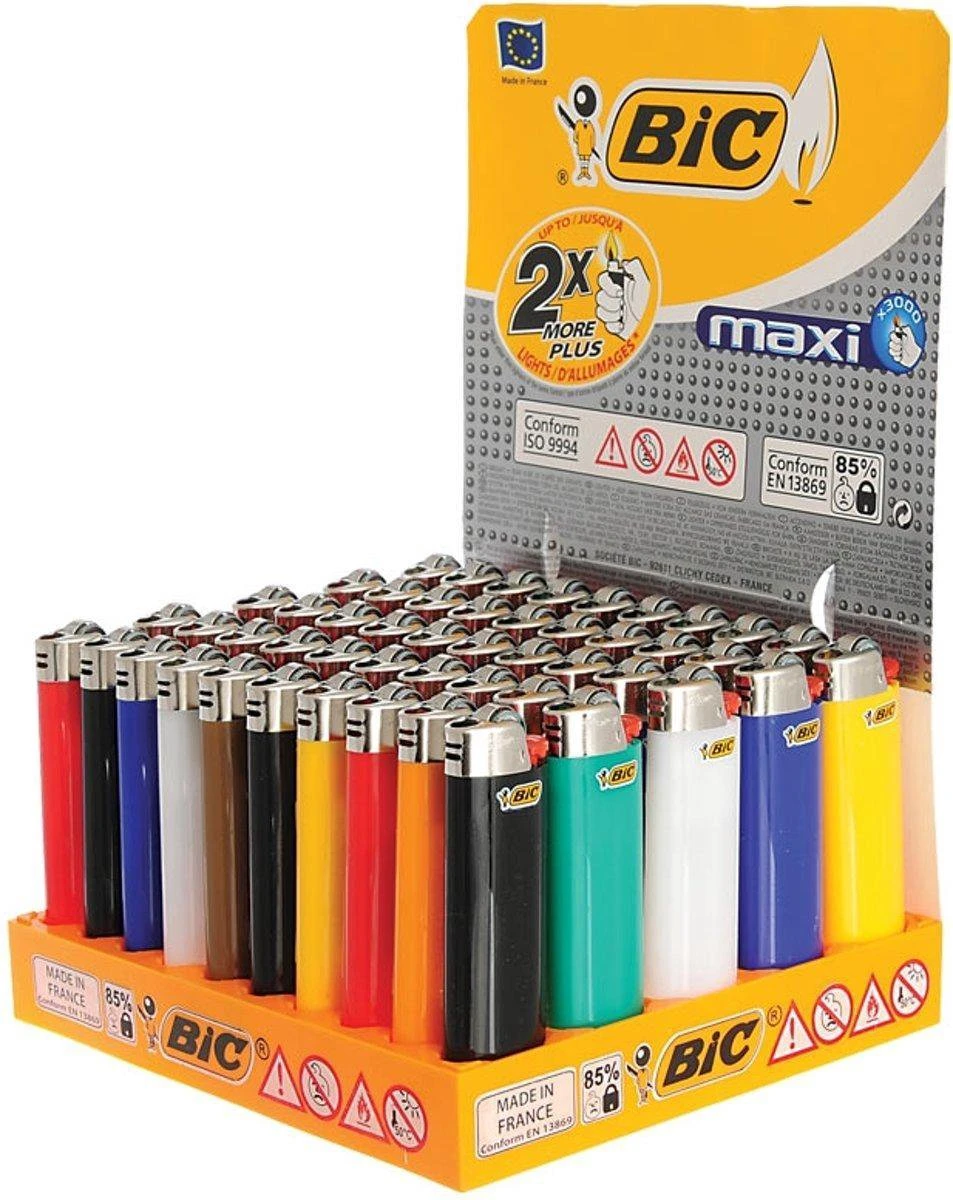 BIC Lighter Aansteker Maxi J26 Display(50stuks) Gratis Verzending 1 BIC Lighter Aansteker Maxi J26 Display(50stuks) Gratis Verzending