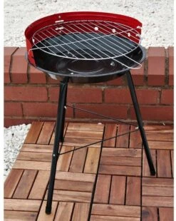 Houtskoolbarbecue Ø33 Cm | Verstelbare Grill BBQ | Halfopen | Zwart / Rood -Barbecue Serie Winkel 957x1200