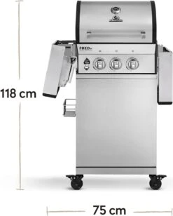 Burnhard Gas BBQ FRED JR. Deluxe - 2 Branders - Incl. Keramische Infraroodbrander & Afdekhoes - Deluxe -Barbecue Serie Winkel 961x1200